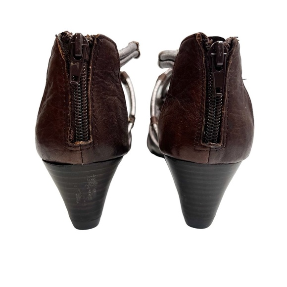 DOLCE VITA Silver & Brown Gladiator Wedge 7 - Picture 5 of 8